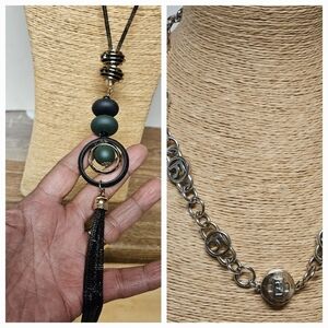 2 for 1 includes a Lavalier Tassel Necklace & LC Initial Chain Necklace